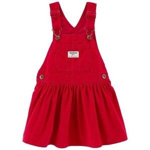 Oshkosh Red Corduroy Overall Dress Size 12 MTHS. NWT